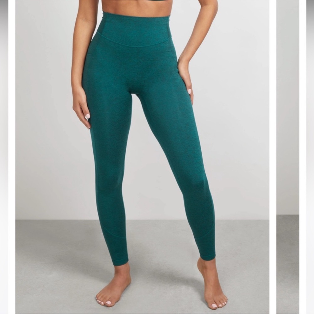 High-Waist Seamless Leggings in Teal Green